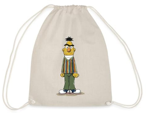 Spreadshirt Sesamstraße Bert wütend Turnbeutel, One size, Natur