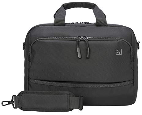 Tucano Planet - Laptop PC Tasche 15.6 Kompatibel mit MacBook PRO 16, Doppelfach, mit Schultergurt, Trolleybefestigung, für Arbeit Büro Universität Reisen