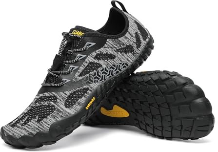 SAGUARO Smart II - Barfußschuhe Herren Barfussschuhe Damen Sommer Zehenschuhe Minimalistische Atmungsaktiv Traillaufschuhe Mit Breiter Zehenbox Stil:1 Schwarz/A,Gr.39