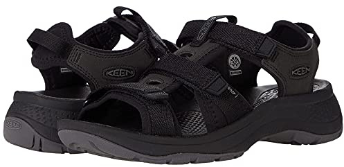 KEEN Damen Astoria West Open Toe Textile Synthetic Black Black Sandalen 40.5 EU
