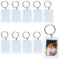 Voarge Porte-clés photo vierge, 10 pièces acrylique porte-clés porte-photo en plastique transparent cadre photo artisanat trousseau rectangulaire, cadeau de bricolage, 5 x 3,3 cm, Transparent., 2.5cm