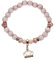 Bello London Bettelarmband mit facettierten rosa Katzenaugenperlen und einer rosévergoldeten Kristallkrone - Rae P18