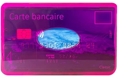 Color Pop® Etui Rigide blindé 1 Carte bancaire Anti-piratage (Anti-RFID)- Fabrication française - Protection des données bancaires - 6 x 9 cm (Rose)