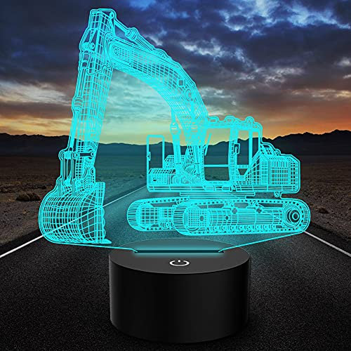 PONLCY Bagger Led Nachtlicht, 7 Farben 3D Illusion Lampe, USB Touch Switch Schreibtischlampe, Schlafzimmer Dekoration Tischleuchten Lichter für Kinder Weihnachten Geburtstag Geschenke