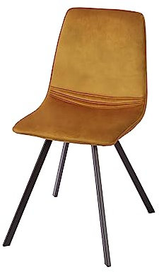 invicta INTERIOR Retro Stuhl Amsterdam Chair senfgelb Samt Designklassiker Esszimmerstuhl Küchenstuhl