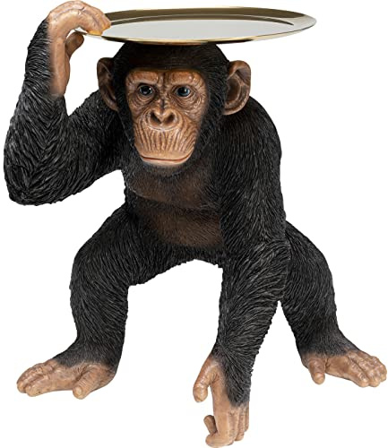 Kare Design Deko Figur Butler Playing Chimp, Schwarz, Accessoire, Tiermotiv, Kaffeetisch, Sofatisch, Nachttisch 52x45x36 cm (H/B/T)