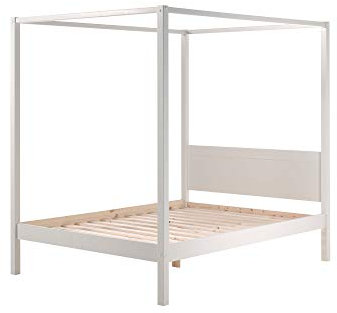 Jugendmöbel24.de Himmelbett Alysa 140 * 200 cm inkl Lattenrost + Textilhimmel Kiefer massiv FSC Zertifiziert Kinderbett Einzelliege Massivholzbett Liege