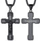 FaithHeart Schwarz Edelstahl Christliche INRI Kreuz Kruzifix Anhänger Halskette mit Gravur für Männer - Retro Style Schmuck
