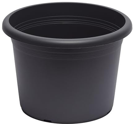 Dehner Blumentopf Cylindro XXL, Ø 70 cm, Höhe 52 cm, Kunststoff, anthrazit