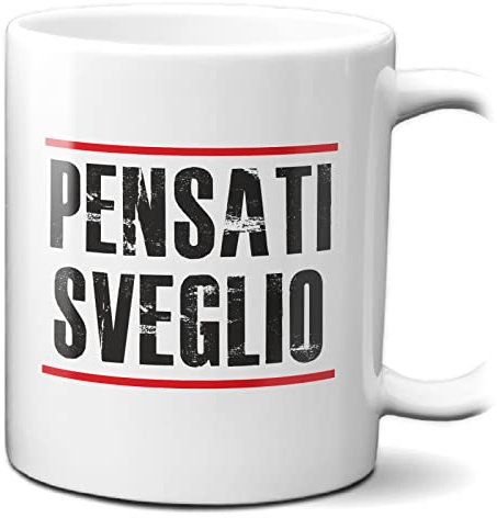 STAMPATEK Tazza Colazione Pensati Sveglio, Tazze Divertenti Regalo Uomo Compleanno, Tazza Tisana Divertente Regalo Collega, Regali Divertenti Uomo, Idea Regalo Uomo, Pensierini Originali