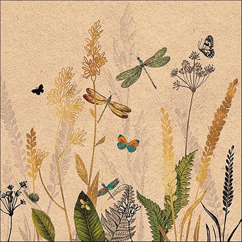 Serviette Flowers Nature 20 Stück