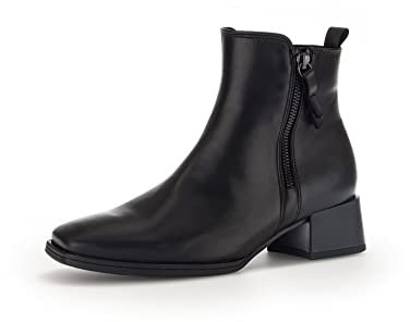 Gabor Damen Ankle Boots, Frauen Stiefeletten,Wechselfußbett,Moderate Mehrweite (G),Bootee,Booties,halbstiefel,schwarz (Micro),40.5 EU / 7 UK