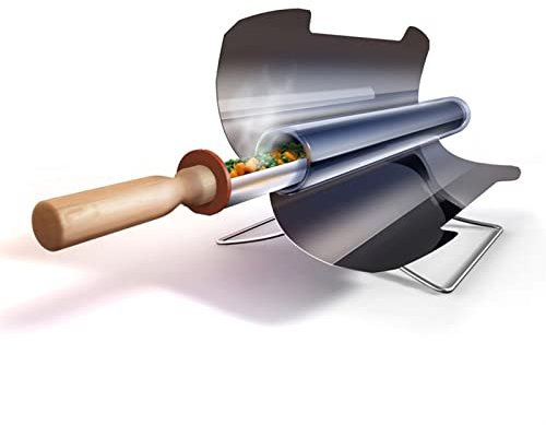 Four à Tube Solaire Portable, Cuisinière Solaire for Barbecue, Cuisinière Solaire de Grande Capacité de 4,5 L, Four d'extérieur, Réchaud de Camping avec Thermomètre, Idéal for les Voyages, les Randonn