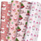 SaringSwoon Pinkes Weihnachts-Geschenkpapier für Jungen und Mädchen – Weihnachts-Geschenkpapier mit Weihnachtsmann, Zwerg, rustikale rote Lastwagen, Eisbär auf rosa Designs, 101,6 x 71,1 cm, 6