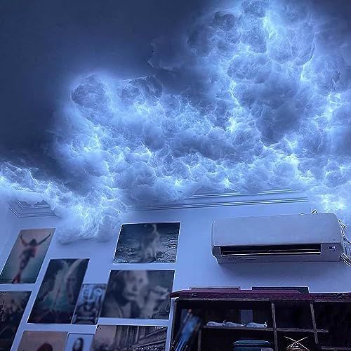Lampada RGB Thunder Cloud LED Luce LED A Forma Di Nuvola Artificiale In Cotone 3D, Lampada A Forma Di Nuvola Di Tuono RGB per Soffitto A Parete, Colore Regolabile Con Telecomando 5m