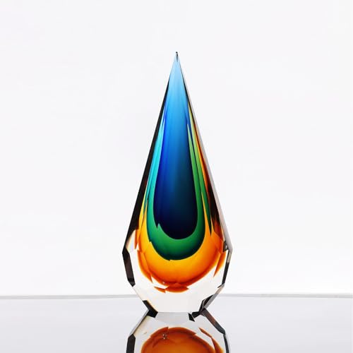 Yao Yuan Handgefertigte Muranoglas-Kunstdekor-Skulptur – einzigartiger, handgeschnittener Briefbeschwerer für Heimdekoration