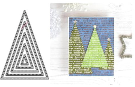 Sredwtk Dreieck Rahmen Stanzschablonen Geburtstag Weihnachten Metall Prägeschablonen Stanzformen Schneiden für DIY Karte Sammelalbum Scrapbooking Fotoalbum Deko Cutting Dies