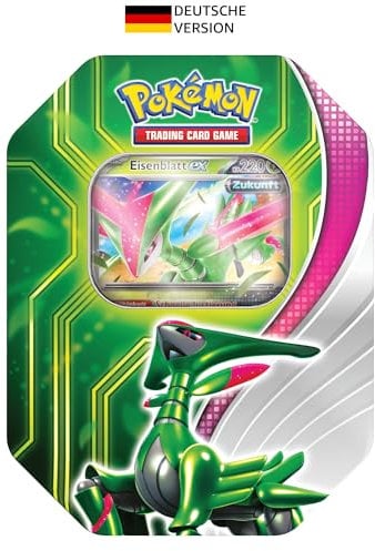 Pokémon - Trading Card Game: Tin-Box Paradoxclash: Iron Leaf EX (1 Holographic Promo Card & 4 Booster Packs)