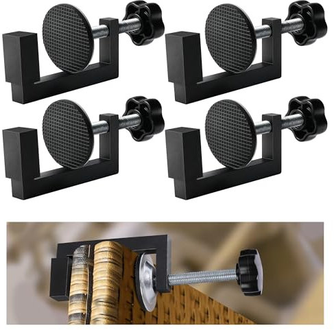 moonoom 4 Pcs Adjustable Patio Furniture Clips - Outdoor Sofa Rattan Furniture Clamps - Black