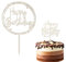 2 Stück Happy Birthday Tortendeko Holz Kuchendeko Geburtstag Kuchen Deko Cake Topper Geburtstag für Mädchen Jungen Frauen Mann Größe 15x 20cm