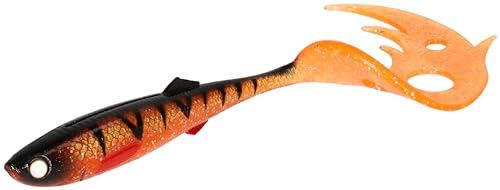 Meduza Gummifisch Gummi Köder Mikado Sicario Pike Tail (18cm/ORANGE Perch)