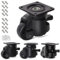 RRIUTO Leveling Castors with Adjustable Ratchet Handle, 4 Heavy Duty Furniture Castors up to 1000kg, 50MM Retractable Transport Wheels Swivel Castors 360° Rotation, Industrial Castors for Workbenches