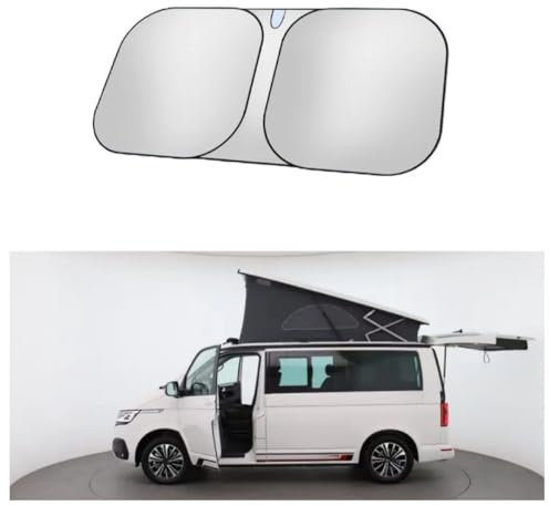 Parasol Coche Delantero para Volkswagen T6 California,Plegable Reflectante Protector Solar Interior Cubierta Parabrisas Automóvil Protección UV Accesorios para Coche En Verano