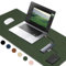 GOZOPO Desk Pad,Waterproof PU Leather Table Mat,Laptop Desk Pad,Non-Slip Desk Protector Mat for Office/Home (Army Green, 80x40 cm)