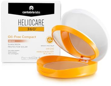 Heliocare 360º Color Compact Oil Free Beige. Fortschrittlicher Lichtschutz, rostfrei, kompaktes Format, mattes Finish, für Mischhaut oder fettige Haut, 10 g