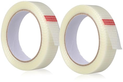Panzertape, 2 Rolle 25 mm x 20 m, Transparentes Filament-Faser-Panzertape, Wetterbeständiges Klebeband zum Versenden, Versiegeln, Verpacken, Allround Panzerband mit Starker Klebkraft