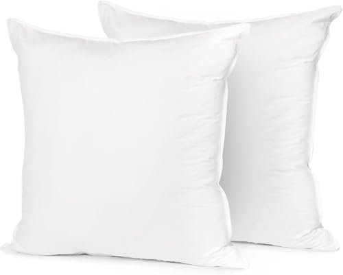Deodar Kopfkissen 60x60cm, 2er Set Federkissen Bettkissen mit 100% Baumwollbezug, 3 Kammer Atmungsaktiv Schlafkissen Dekokissen für Bett Sofa, Waschbar, Öko-Tex und RDS Zertifiziert