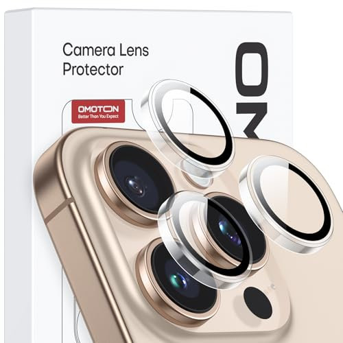 OMOTON Transparenter Kameraobjektivschutz für iPhone 16 Pro Max/16 Pro, individueller Kameraobjektivschutz, High-Definition-Fotos, ultradünner gehärteter Glaslinsenschutz, 2 Set transparenter Ring