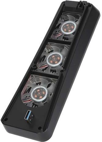 ASHATA Technologie Ventilateur de Refroidissement de Console, Ventilateur de Refroidissement de Console à Effet de Lampe Bleue, Ventilateur de Refroidissement de Console de Jeu avec