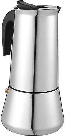 HOLIDYOYO 200ml Stainless Steel Espresso Coffee Maker Pot Pot Coffee Kettle for 4 Cups Sturdy Stovetop Brewing for Home and Travel