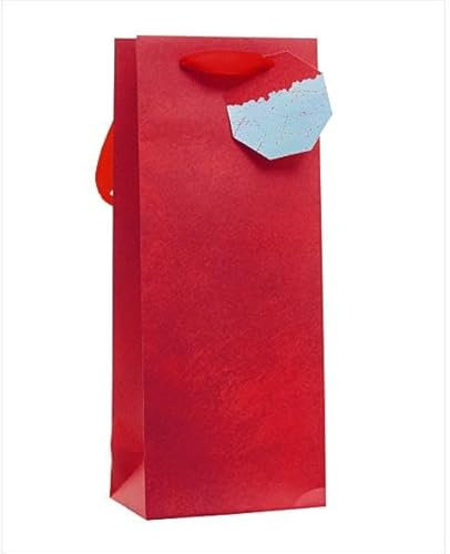 UK Greetings Bottle Bag for Him/Her/Friend - For Birthdays, Congratulations & Other Events - Red Design