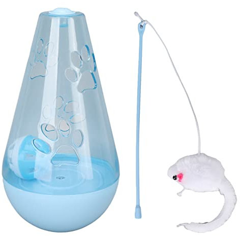 HUONIU Non-Falling Type Cat Toy Plush Mouse with Bell and Interactive Food (Azul)