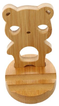 Housoutil Kleiner Telefonständer Aus Holz Im Bärenstil Tablet- Schreibtisch-handyhalter Schreibtischständer Exquisites Handwerk
