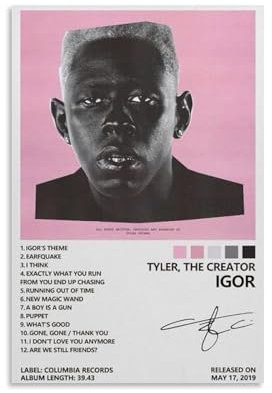 IGOR Tyler, the Creator IGOR Albumcover, ästhetische limitierte Auflage, Poster, Signatur, Rap-Sänger, Musikposter, Schlafsaal, Dekoration, Schlafzimmer, Poster, Druck, Leinwand, Wandkunst, Zimmer, 50