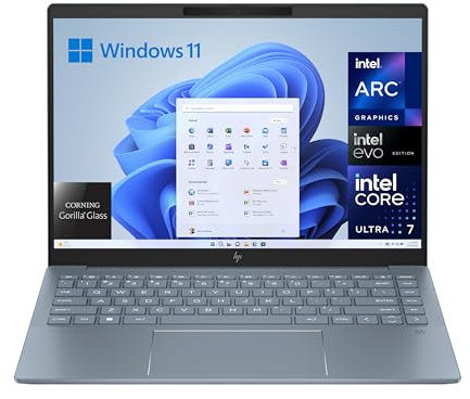 HP Pavilon Plus 14-ew1020ns - Ordenador portátil de 14 OLED 2.8K (Intel EVO Core Ultra 7, 32GB RAM, 1TB SSD, Intel ARC Graphics, Windows 11) Azul - Teclado QWERTY Español