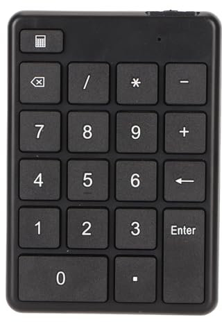Denash Pavé Numérique Bluetooth, 19 Touches, pavé Numérique, Clavier Numérique Rechargeable pour comptabilité Financière, pour Ordinateur Portable, Ordinateur de Bureau