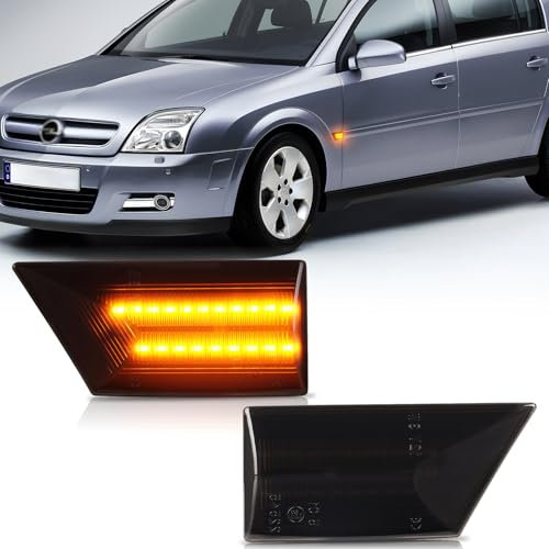 OZ-LAMPE LED Blinker Seitenblinker für Opel Vauxhall Vectra C 2002-2008 Signum 2003-2008, Blinker mit Canbus Fehlerfrei 2835 SMD, Schwarz, Blinker, 2 Stück