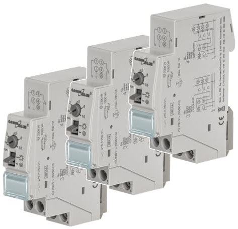 Green Blue GB114 Interruptor de luz de Escalera | Temporizador Carril DIN de Control 30s-10m MAX 2300W | Minutero (3)