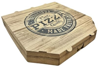 NoblesBox Pizzakarton, Pizzabox, Pizzaschachtel,Stabile, Kraft, Pizza, Karton, Box, Pizzeria, Braun (Braun 24x24x4 cm, 50 Stück)