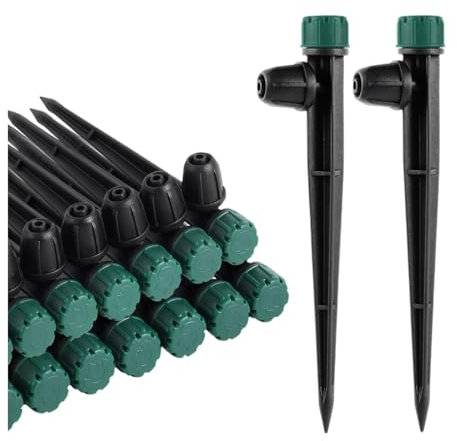Qdkpgls Compatible con de riego de jardín con Manguera de 1/4 Pulgadas, difusor de riego con Boquilla giratoria de 360 ​​Grados, Cabezal rociador.(20pcs Scattering)