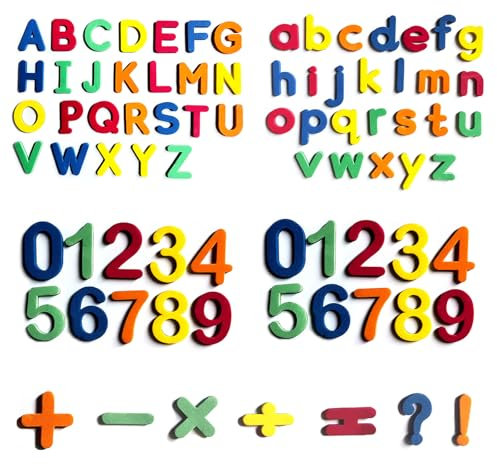 81 Pcs Fridge Magnets for Kids Magnetic Letters and Numbers for Children Colorful Alphabet and Chalkboard Magnetic Stickers Early Education Learning Tool for Elementary English and Math