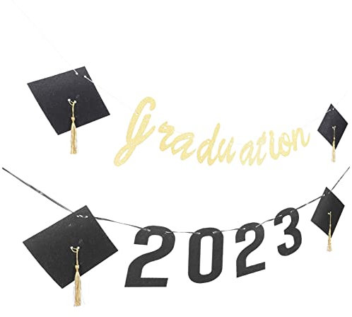 Garneck 2sätze Abschlussfeier Dekoration Banner Teiliges Für Feierlichkeiten Fotohintergrund Und Wanddeko Einfach Aufzuhängen Für Innen Und Außenbereiche Graduation Party Supplies