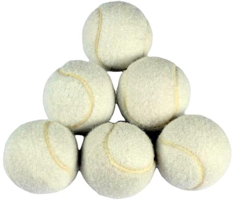 Trainings-Tennisbälle, hohe Elastizität, Übungs-Tennis für Anfänger, Übungsbälle, Filz-Trainingsspielzeug für Haustiere, Hunde, 6 Stück (Beige)