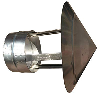 ZMQU Kaminhaube, Dachkamin-Abzugshaube, einfache Abdeckung, Schutzkappe, Ende, Heizofen, Abgasrohr, Schornstein, Regenkappe(250mm Pipe)