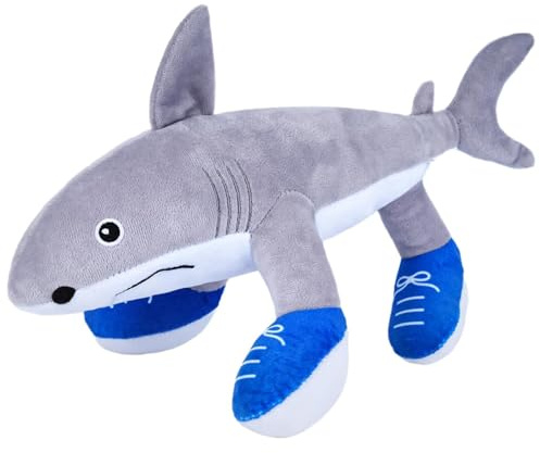 Mailfull Brainrot Kuscheltier Tung Tung Sahur Plush Kuscheltier Lustiges Figuren PlüSchtier (Hai mit Sneakers)