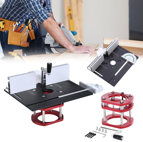 Sistema de Elevación del Router, Ascensor del Router de Precisión equipado con tornillos y llave Manual Placa Base para Router con Diámetro del Motor comprendido entre 64~66 Mm (A)